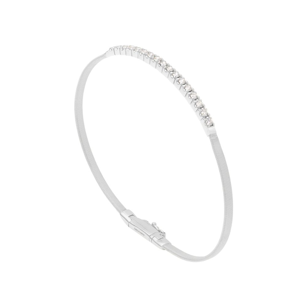 Marco Bicego Masai Collection 18k White Gold Small Stackable Diamond Bracelet